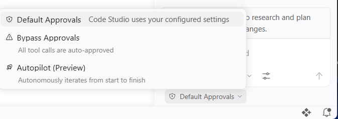 Agent permission modes and autonomy settings
