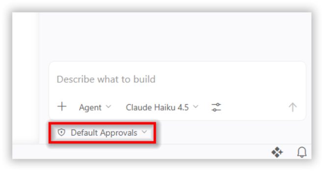 Agent permission picker with approval options