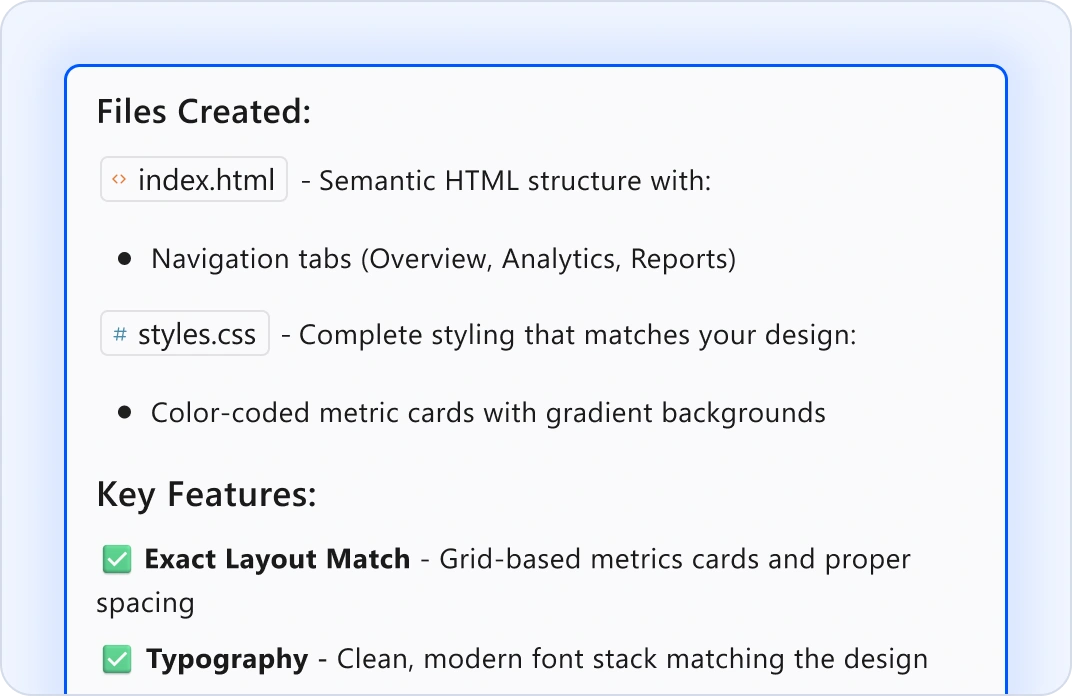 Design to code