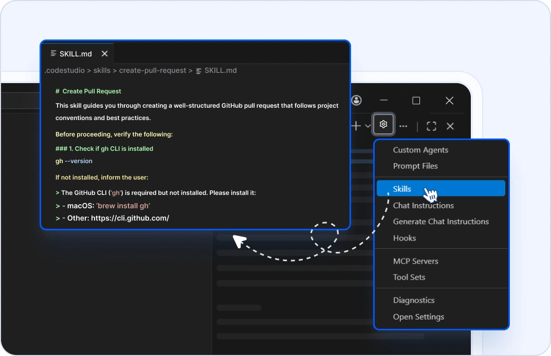 Agent Skills configuration in Code Studio